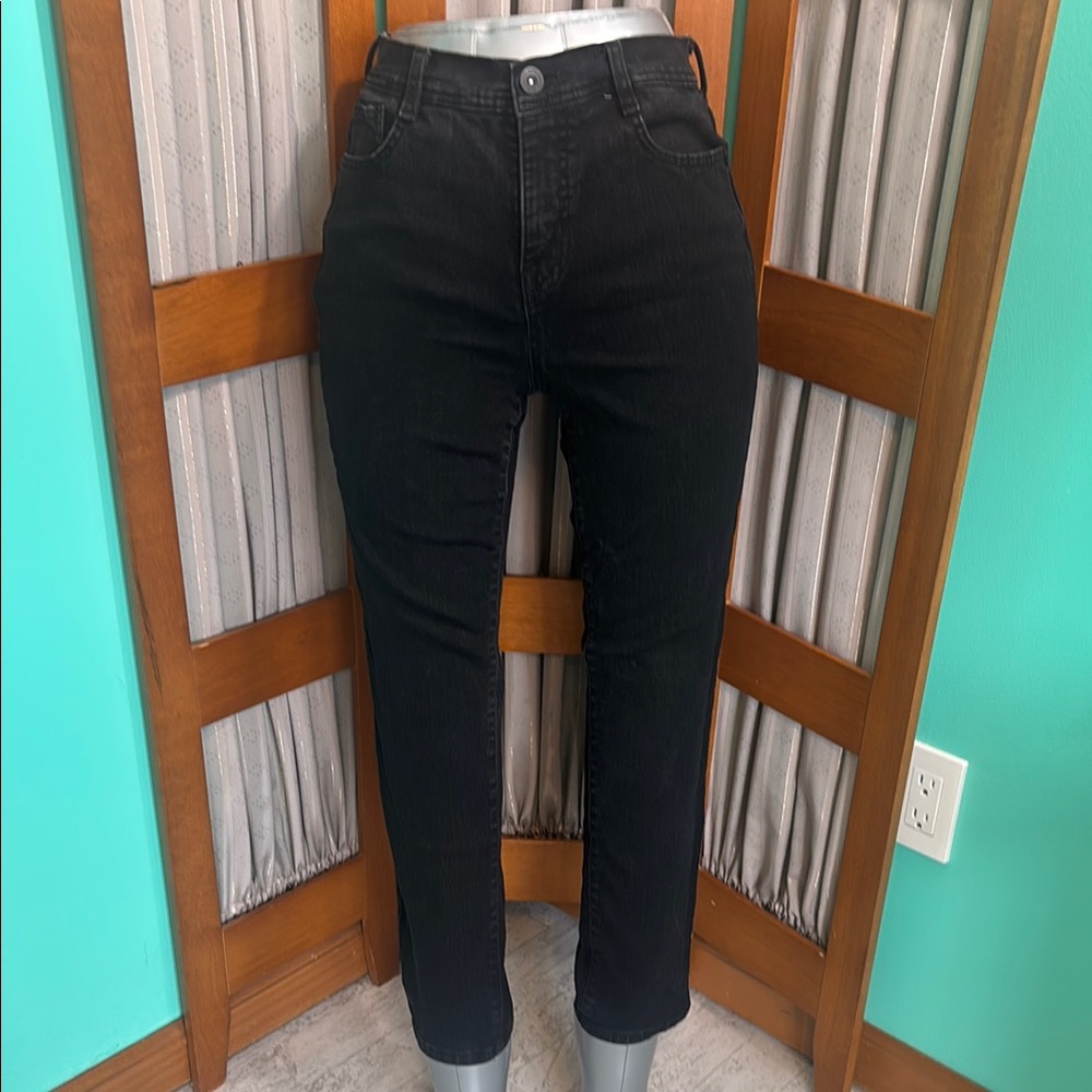 Style & Co Black High Rise Slim Straight-Leg Jeans